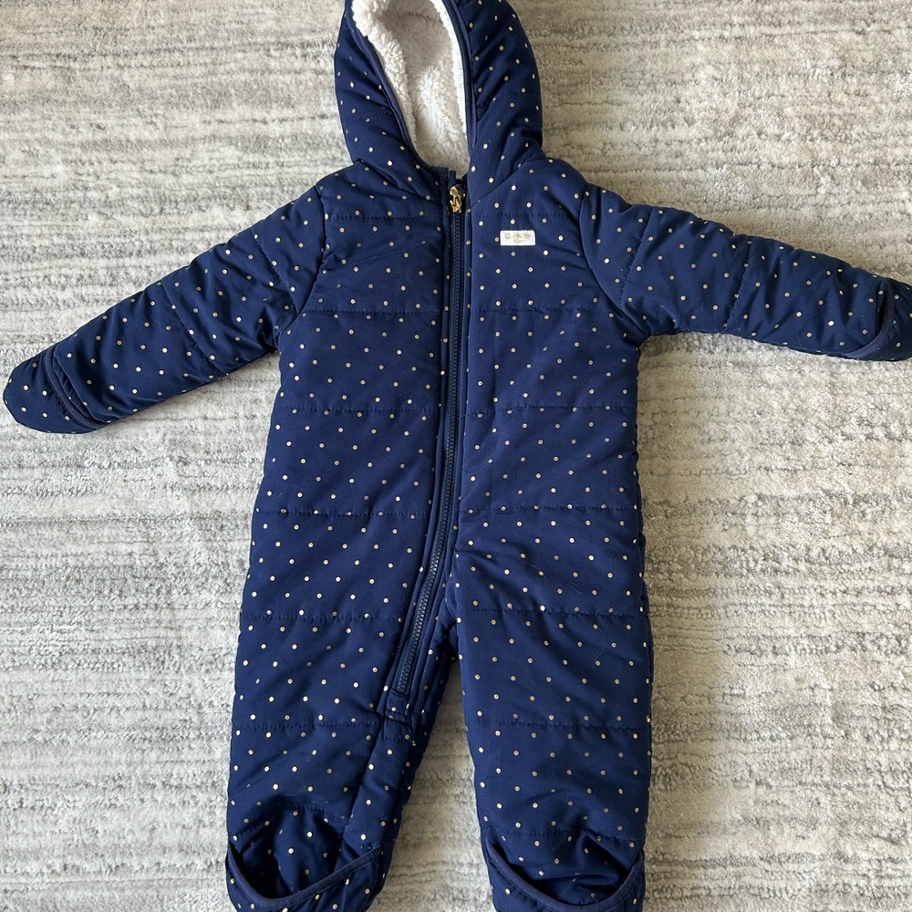 OshKosh B'gosh Navy Dot Sherpa-Lined One-Piece 18M Girls